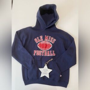 OLE MISS Vintage Navy Sweatshirt Hoodie by Russell Athletic, size M